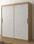 Moderner Kleiderschrank mit 10 Fächern Mulhacen 56, Farbe: Eiche Artisan / Weiß matt / Schwarz matt - Abmessungen: 200 x 180 x 62 cm (H x B x T), mit genügend Stauraum