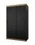 Schiebetürenschrank im modernen Design Bernina 59, Schwarz Matt, Maße: 200 x 120 x 62 cm, mit fünf Fächer, zwei Kleiderstangen