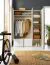 Großer Schrank mit drei Türen Schilde 01, Farbe: Eiche Weiß / Weiß / Anthrazit  - Abmessungen: 195 x 150 x 53 cm (H x B x T)