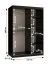 Kleiderschrank mit schlichter Form Liskamm 08, Farbe: Schwarz matt - Abmessungen: 200 x 120 x 62 cm (H x B x T), mit zwei Türen