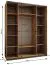 Kleiderschrank / Schiebetürenschrank | 2 Schiebetüren | Farbe: Schwarz | 2 Kleiderstangen | Soft-Close | 245,5 x 190 x 64 cm | Spiegel | 11 Fächer