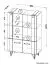 Highboard Atule 04, Farbe: Eiche / Grau - Abmessungen: 137 x 90 x 42 cm (H x B x T)
