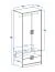 Kinderzimmer - Drehtürenschrank / Kleiderschrank Fabian 01, Farbe: Eiche Hellbraun / Weiß - 190 x 80 x 50 cm (H x B x T)