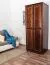 Kleiderschrank | 2 Drehtüren | 1 Fach | mit Kleiderstange | 80 cm breit | Massivholz | Farbe: Nuss Abbildung