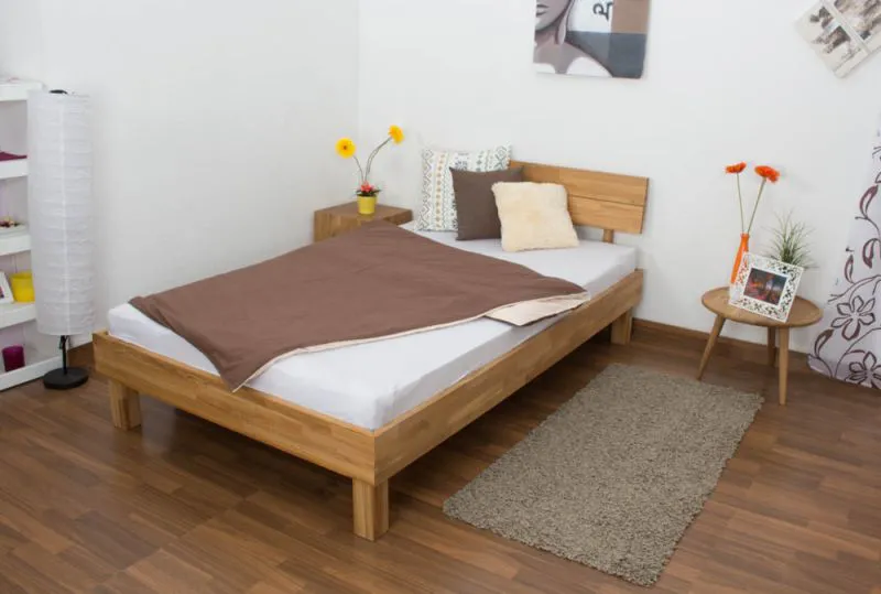 Jugendbett Wooden Nature 01 Eiche massiv geölt - Liegefläche 120 x 200 cm (B x L)