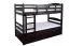 Etagenbett / Stockbett 90 x 200 cm "Easy Premium Line" K17/n inkl. Liegeplatz und 2 Abdeckblenden, Buche Massivholz Schokobraun lackiert, teilbar