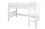 Hochbett für Erwachsene "Easy Premium Line" K22/n, Buche Vollholz massiv Weiß - Liegefläche: 90 x 200 cm