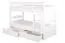 Stockbett für Erwachsene "Easy Premium Line" K18/n inkl. 2 Schubladen und 2 Abdeckblenden, Kopfteil mit Löchern, Buche Vollholz massiv Weiß - 90 x 200 cm, (B x L) teilbar