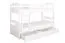Stockbett für Erwachsene "Easy Premium Line" K21/n inkl. 2 Schubladen und 2 Abdeckblenden, Kopf- und Fußteil gerundet, Buche Vollholz massiv Weiß - 90 x 200 cm (B x L), teilbar