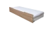 Bettkasten für Kinderbett / Jugendbett Hermann 01, Farbe: Weiß gebleicht / Nussfarben, massiv - 90 x 190 cm (B x L)