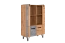 Highboard Atule 04, Farbe: Eiche / Grau - Abmessungen: 137 x 90 x 42 cm (H x B x T)