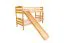 Etagenbett mit Rutsche 90 x 190 cm, Buche Massivholz Natur lackiert, umbaubar in zwei Einzelbetten, "Easy Premium Line" K25/n