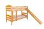 Etagenbett Stockbett mit Rutsche 80 x 190 cm, Buche Massivholz Natur lackiert, teilbar in zwei Einzelbetten, "Easy Premium Line" K29/n