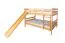 Großes Etagenbett mit Rutsche 160 x 190 cm, Buche Massivholz Natur lackiert, umbaubar in zwei Einzelbetten, "Easy Premium Line" K32/n