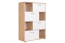 Kommode Kavieng 09, Farbe: Eiche / Weiß - Abmessungen: 130 x 90 x 40 cm (H x B x T)