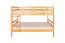 Etagenbett / Stockbett 120 x 200 cm "Easy Premium Line" K24/n, Kopf- und Fußteil gerade, Buche Massivholz Natur lackiert, teilbar