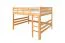 Hochbett 160 x 190 cm "Easy Premium Line" K23/n, Buche Massivholz Natur lackiert, teilbar