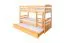 Stockbett 90 x 200 cm für Erwachsene "Easy Premium Line" K17/n inkl. Liegeplatz und 2 Abdeckblenden, Buche Massivholz Natur lackiert, teilbar