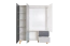 Jugendzimmer - Drehtürenschrank / Kleiderschrank Syrina 05, Farbe: Weiß / Grau / Blau - Abmessungen: 202 x 153 x 55 cm (H x B x T)