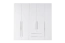 Drehtürenschrank / Kleiderschrank Siumu 31, Farbe: Weiß / Weiß Hochglanz - 224 x 227 x 56 cm (H x B x T)