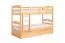 Etagenbett für Erwachsene "Easy Premium Line" K18/h inkl. Liegeplatz und 2 Abdeckblenden, Kopfteil mit Löchern, Buche Vollholz massiv Natur - Liegefläche: 90 x 200 cm, teilbar