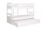 Etagenbett für Erwachsene "Easy Premium Line" K19/h inkl. Liegeplatz und 2 Abdeckblenden, Kopf- und Fußteil mit Löchern, Buche Vollholz massiv Weiß - 90 x 200 cm (B x L), teilbar