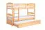 Etagenbett / Stockbett "Easy Premium Line" K18/h inkl. Liegeplatz und 2 Abdeckblenden, Kopfteil mit Löchern, Buche Vollholz massiv Natur - Liegefläche: 90 x 200 cm, teilbar