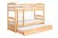 Etagenbett / Stockbett "Easy Premium Line" K19/h inkl. Liegeplatz und 2 Abdeckblenden, Kopf- und Fußteil mit Löchern, Buche Vollholz massiv Natur - Liegefläche: 90 x 200 cm (B x L), teilbar