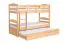 Etagenbett / Stockbett "Easy Premium Line" K21/h inkl. Liegeplatz und 2 Abdeckblenden, Kopf- und Fußteil gerundet, Buche Vollholz massiv Natur - Liegefläche: 90 x 200 cm, teilbar