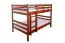 Etagenbett / Stockbett 120 x 200 cm "Easy Premium Line" K24/n, Kopf- und Fußteil gerade, Buche Massivholz Dunkelbraun lackiert, teilbar