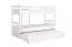 Stockbett für Erwachsene "Easy Premium Line" K20/h inkl. Liegeplatz und 2 Abdeckblenden, Kopf- und Fußteil gerade, Buche Vollholz massiv Weiß - 90 x 200 cm (B x L), teilbar