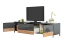 TV-Unterschrank Vaitele 21, Farbe: Anthrazit Hochglanz / Walnuss - 46 x 188 x 45 cm (H x B x T)