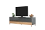 TV-Unterschrank Vaitele 31, Farbe: Anthrazit Hochglanz / Walnuss - 46 x 152 x 45 cm (H x B x T)