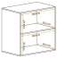 Eleganter Hängeschrank Fardalen 10, Farbe: Schwarz - Abmessungen: 60 x 60 x 30 cm (H x B x T), mit Push-to-open Funktion