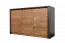 Kommode Selun 03, Farbe: Eiche Dunkelbraun / Grau - Abmessungen: 79 x 130 x 43 cm (H x B x T)