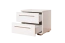 Nachtkästchen Siumu 18, Farbe: Weiß / Weiß Hochglanz - 43 x 45 x 40 cm (H x B x T)