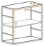 Quadratisches Bücherregal mit zwei Fächern Nodeland 03, Farbe: Schwarz - Abmessungen: 60 x 60 x 25 cm (H x B x T)