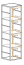 Metall Bücherregal Nodeland 02, Farbe: Schwarz - Abmessungen: 118 x 30 x 25 cm (H x B x T), mit vier Fächern