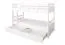 Stockbett für Erwachsene "Easy Premium Line" K20/n inkl. 2 Schubladen und 2 Abdeckblenden, Kopf- und Fußteil gerade, Buche Vollholz massiv Weiß - Liegefläche: 90 x 200 cm, teilbar